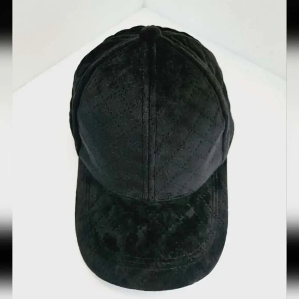 MIXIT Velvet Crosshatch Black Adjustable Women's Baseball Hat Cap